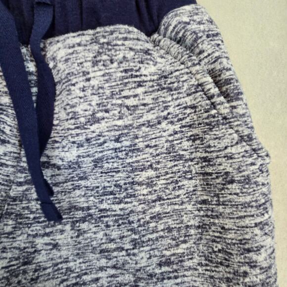 True Rock Textured Blue/White Stretchy Drawstring Sweatpants with Cuffed Ankles - Picture 9 of 13